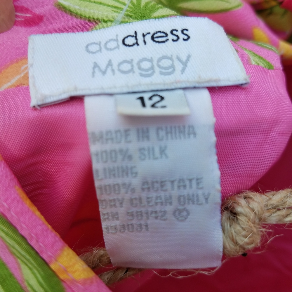 Vintage Floral Silk Dress - Picture 7 of 7